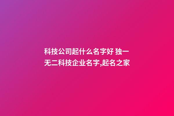 科技公司起什么名字好 独一无二科技企业名字,起名之家-第1张-公司起名-玄机派